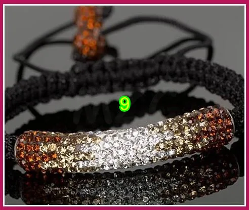 Hot!Free Shipping!Best  5*1cm micro pave Disco MEJY   Crystal Bracelet for Men Long tube Bend Beads