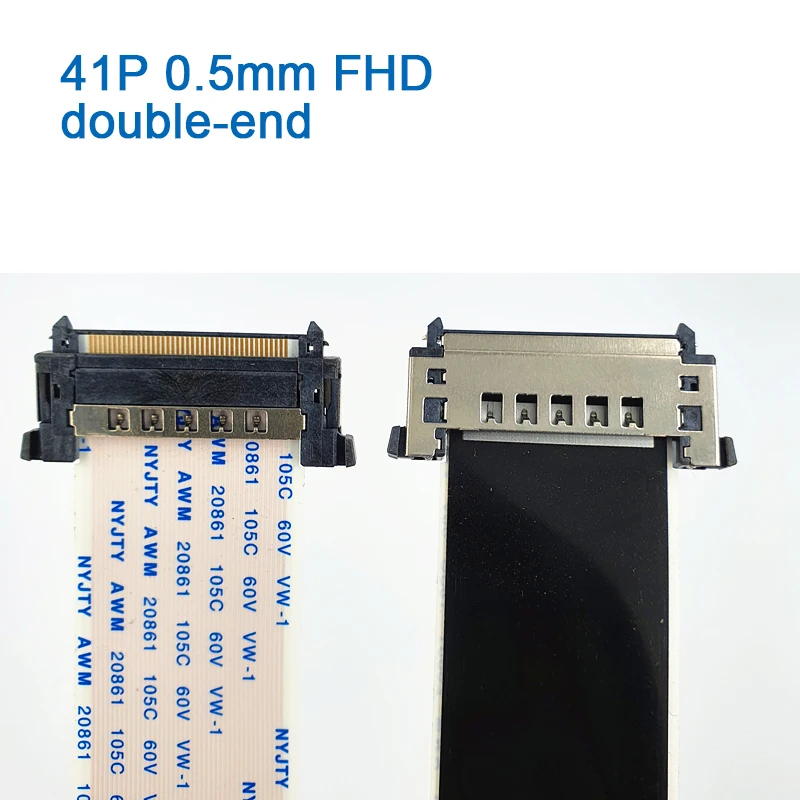 

10Pcs 41Pin 4K FFC FPC 60HZ flexible flat cable V-by-One HD screen LVDS cable 41P double head 0.5MM pitch with shield