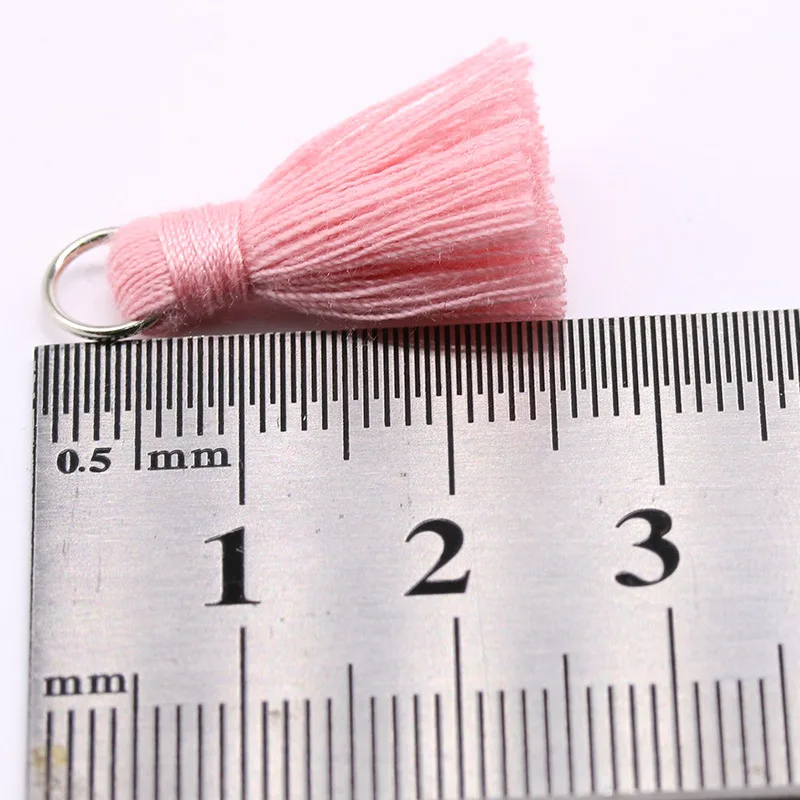 10Pcs 2cm Cotton Hang Ring Short Tassels Trim Pendant DIY Crafts Jewelry Earrings Clothing Home Textiles Fringe Trim Materials