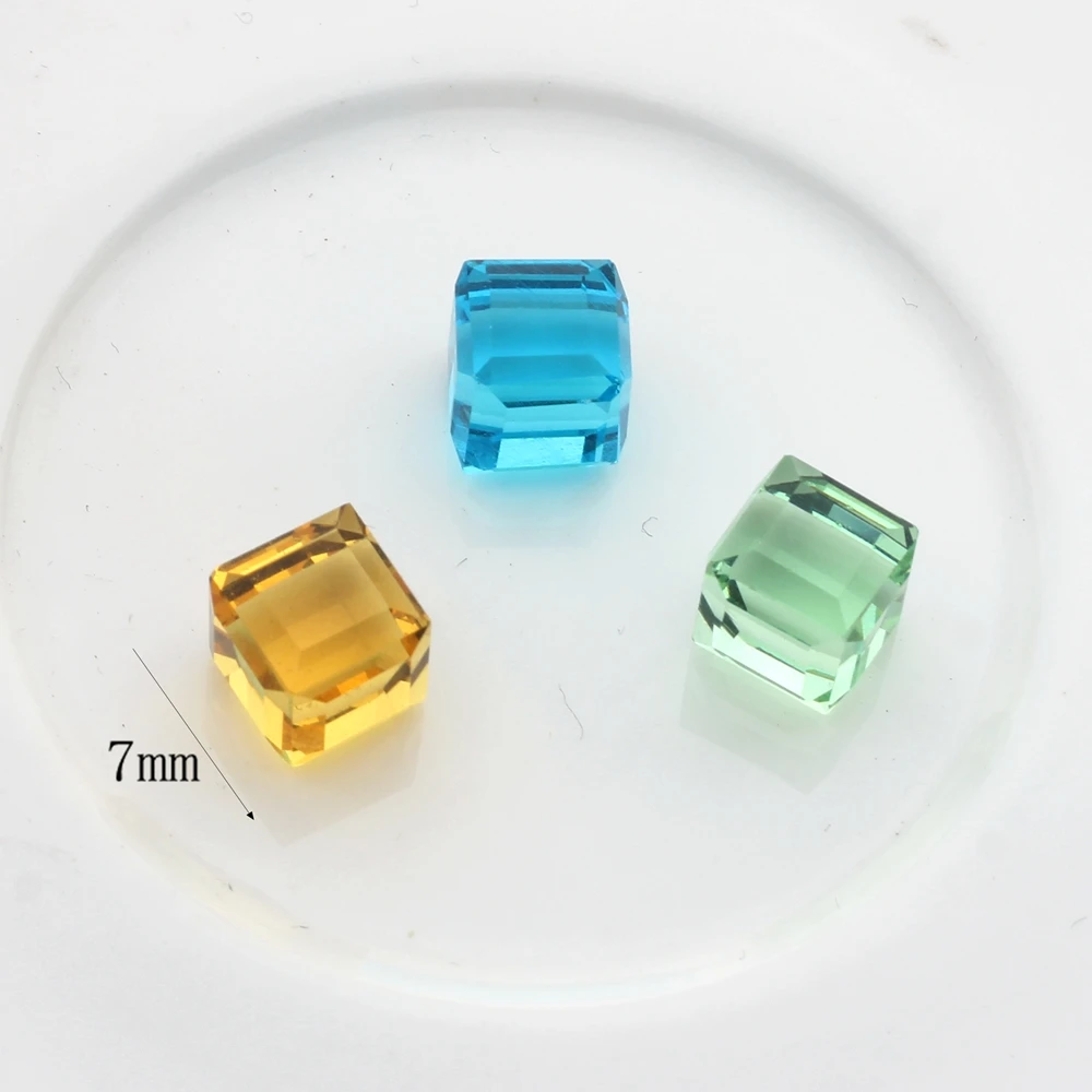 8mm 10pcs/lot Glass Beads Square Shape No Hole Crystal Cube Loose Beads For DIY Necklace Jewelry Making Finding Accessories