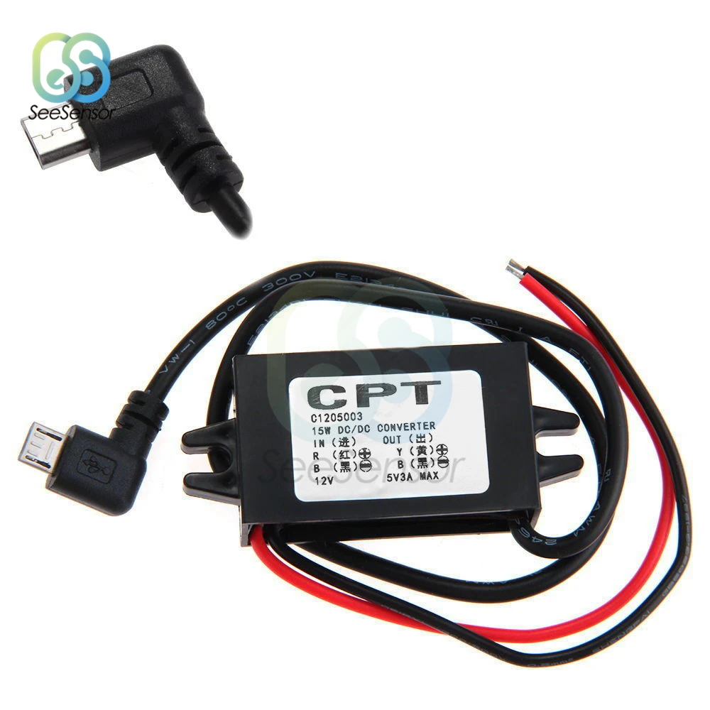 DC/DC 12V do 5V 3A 15W moc przetwornica Regulator Micro USB W dół napięcie zasilania dostaw Adapter wyjściowy