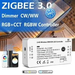 DC12-54V GL-C-006P GL-C-007P GL-C-008P GL-C-009P Zigbee PRO Dimmable RGB+CCT RGBW WW/CW 2.4G Wireless LED Strip Controller