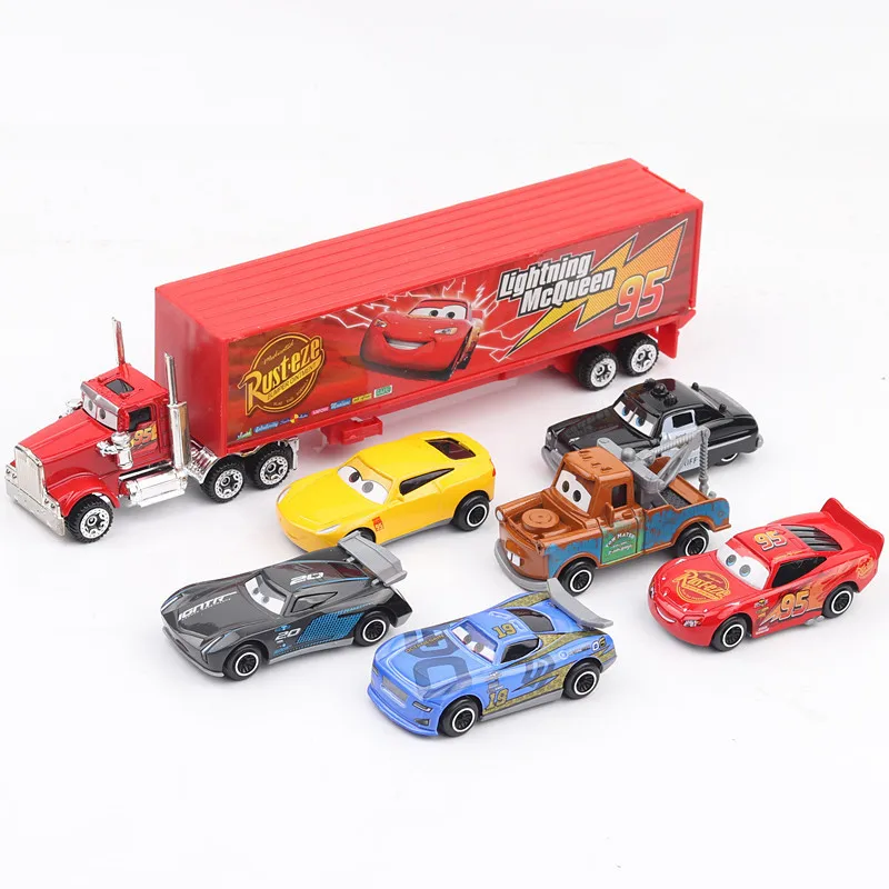 Disney Cars 3 Lightning Mcqueen Pixar Toy Cars Set Jackson Storm Ramirez 1:55 Diecat Vehicle Alloy Cars Boys Christmas Gift