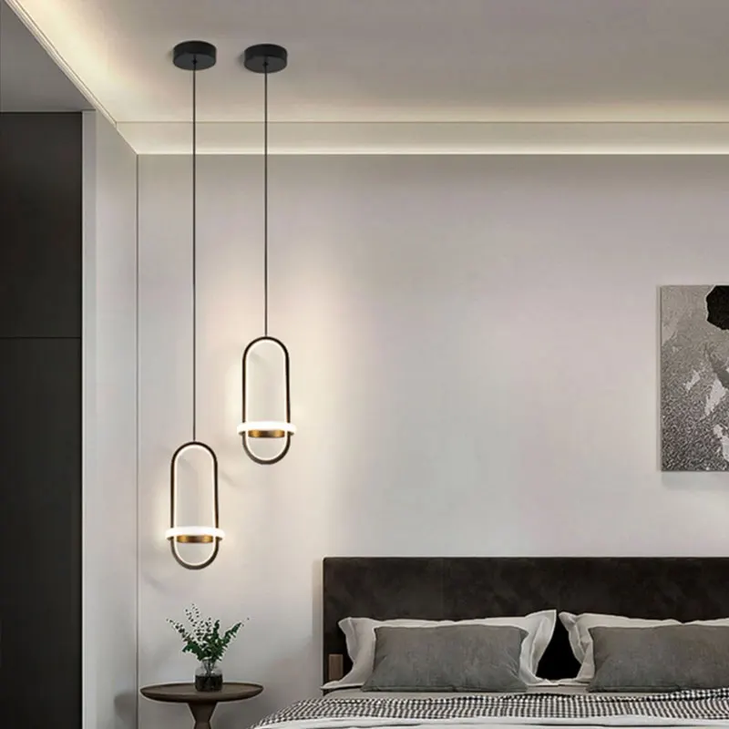 

Hot selling Nordic minimalist bedroom bedside chandelier study room living room background wall lamp restaurant lighting LED art