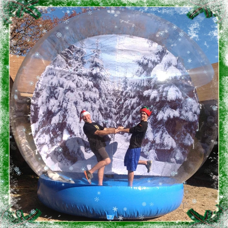 

New Design Beautiful Photo Booth For Christmas Customized Background Picture Inflatable Snow Globe For Christmas Decoration