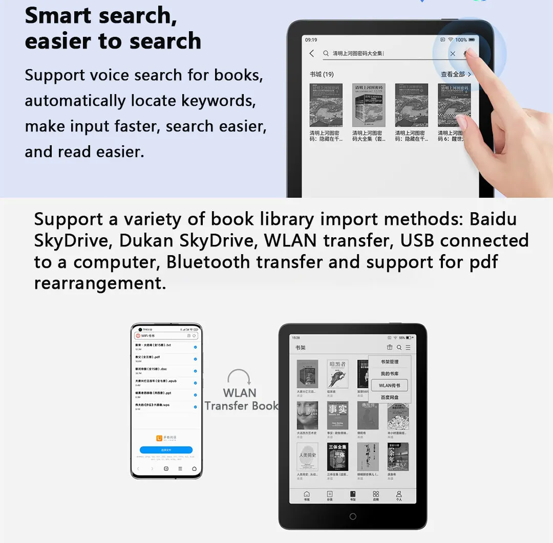 Xiaomi Mi Reader e-book Reader Pro 7.8inch ink Screen HD Touch 24 levels Cold Warm Light Adjustable Reading Light