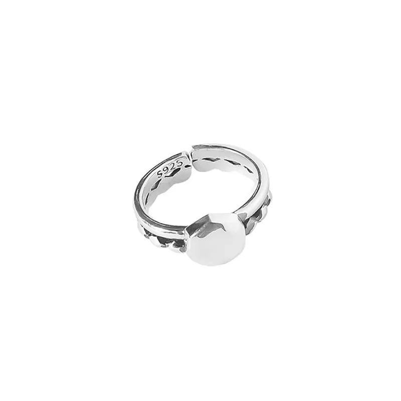 Foxanry Silver Color Punk Hiphop Rings for Women Couples New Fashion Vintage Handmade Thai Silver Party Jewelry Gifts