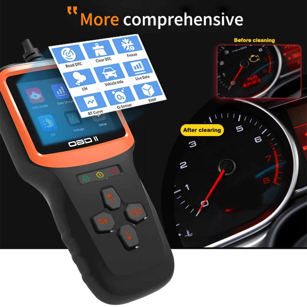 Engine Fault Diagnosis Oxygen Sensor Test OBD II EOBD Car Diagnostic Tool Universal Automobile Fault Detector V317 OBD 2