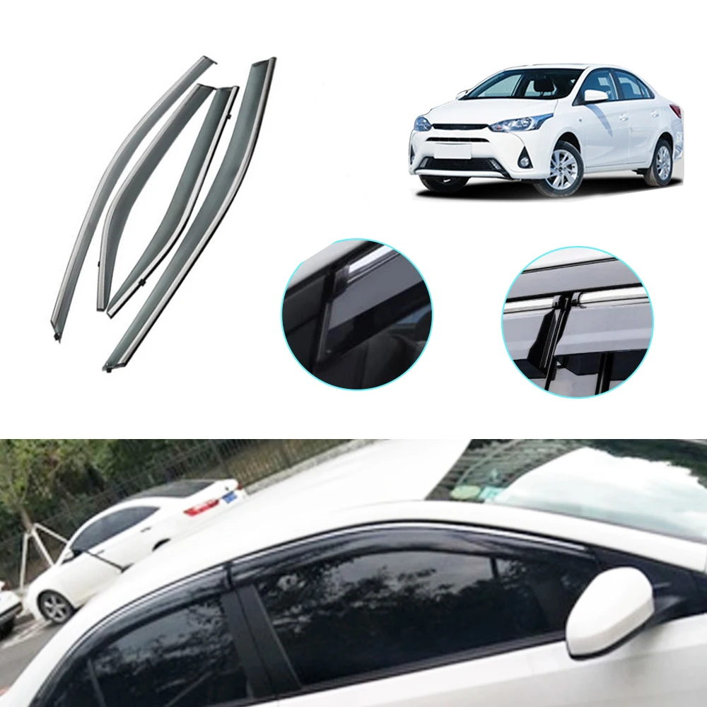 

Window Visor Smoke Car Window Visors For TOYOTA YARIS L sedan 2017-2019 Car Sun Rain Guard Wind Deflectors