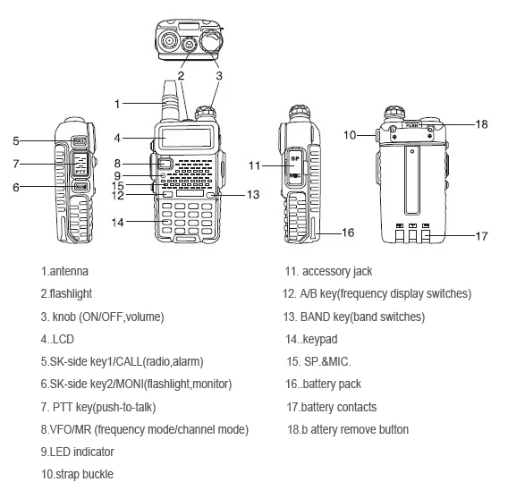 Baofeng UV-5R Walkie Talkie Profissional, Estação de Rádio CB, UV5R Transceiver, 5W, VHF, UHF, Portátil, UV 5R Caça Rádio Amador