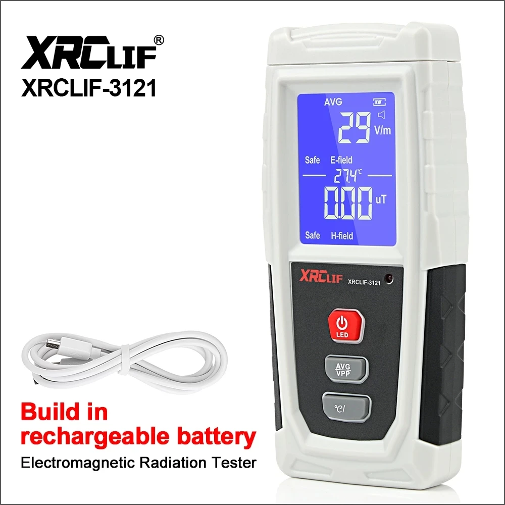 XRCLIF Electromagnetic Field Radiation Detector Emf Meter Rechargeable Handheld Portable Counter Emission Dosimeter Computer