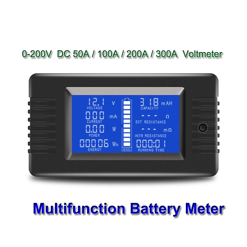 0-200V Battery Discharge Tester Voltage Meter Current Power Energy Impedance Resistance Capacity Multi-Monitor Ammeter Voltmeter