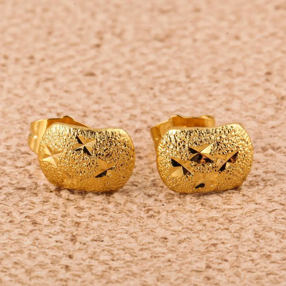 Gold Color Stud Earrings For Gifts New Trendy Nice Pretty Small Stud Earrings For Women Jewelry