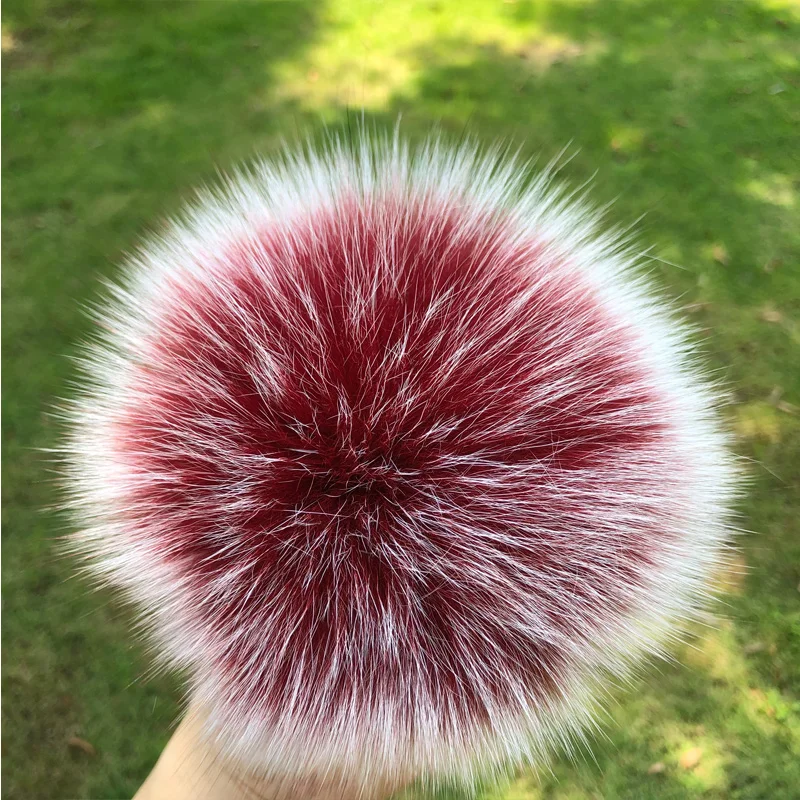 DIY 100% natural fox fur pom pom raccoon fur pom pom for hat beanies Fur Pompon For Caps Bags Scarf Accessories