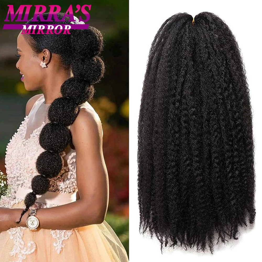 Marley Braid Hair for Faux Locs 크로 셰 뜨개질 머리카락 18 인치 Afro Kinky Curly Crochet Braids 여성용 합성 헤어 익스텐션