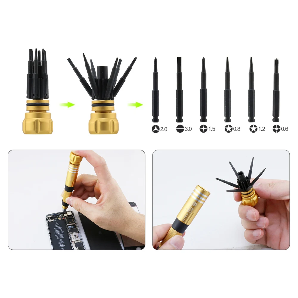 6 in 1 Precision Screwdriver Bits Kit for iPhone 11 Pro XS Max XR iPad MacBook Disassemble Phone Toys DIY Repair Hand Tool Set