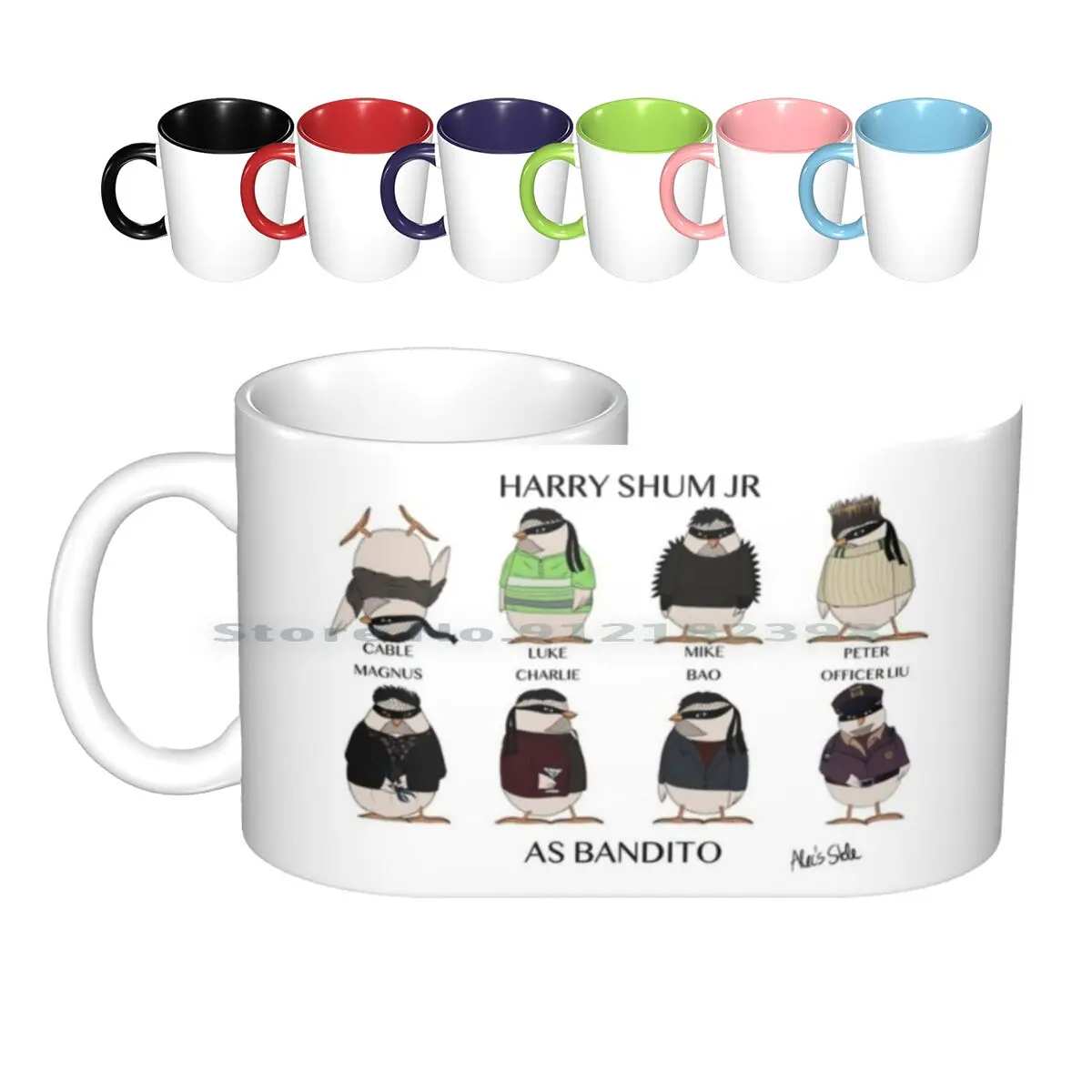 Harry As Bandito-Timeline Ceramic Mugs Coffee Cups Milk Tea Mug Bird Birds Cute Comic Adorable Shadowhunters Harry Shum Jr