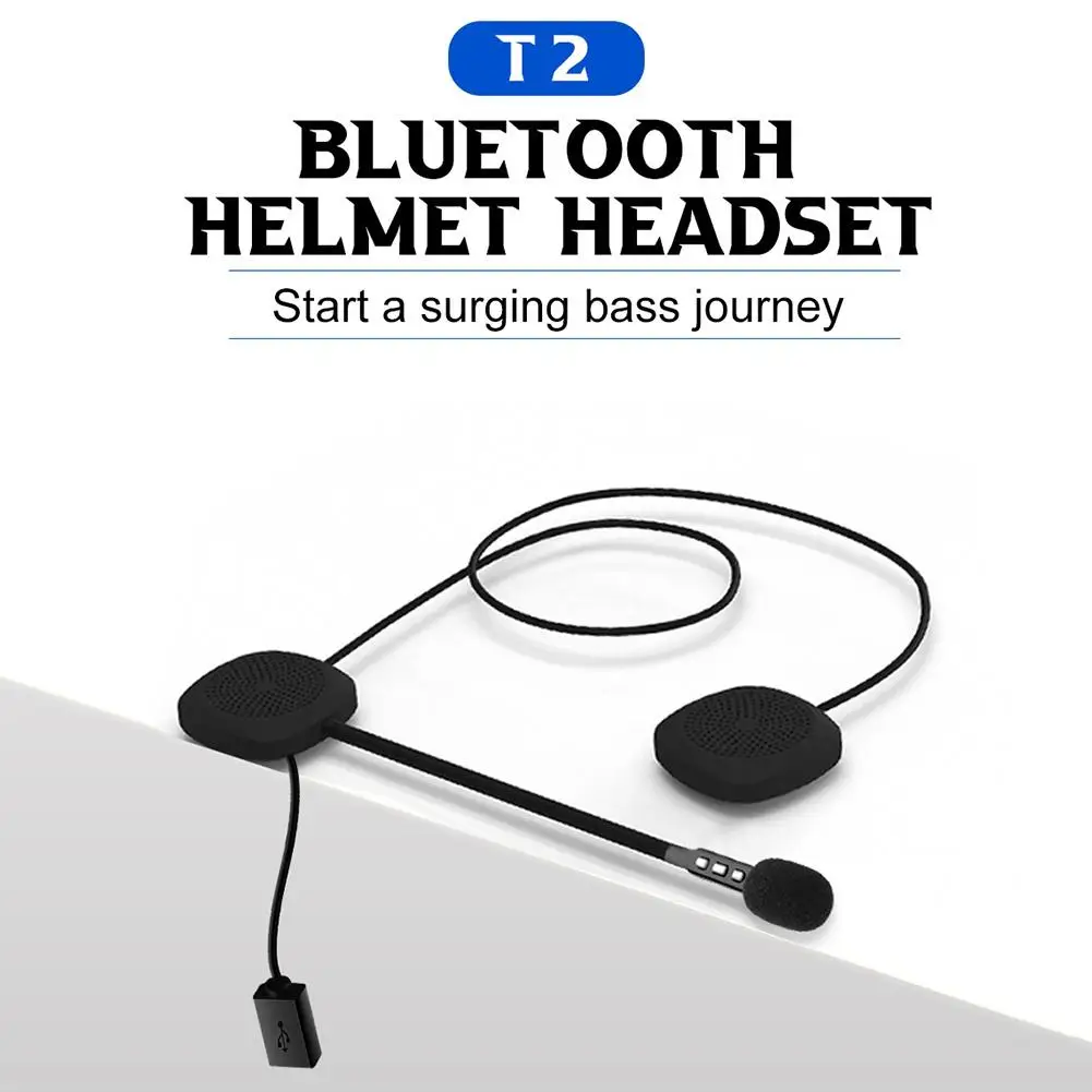 

Helmet Headset T2 Wireless Bluetooth 5.0 Motorcycle Helmet Headset Stereo Speaker Headphone 2020