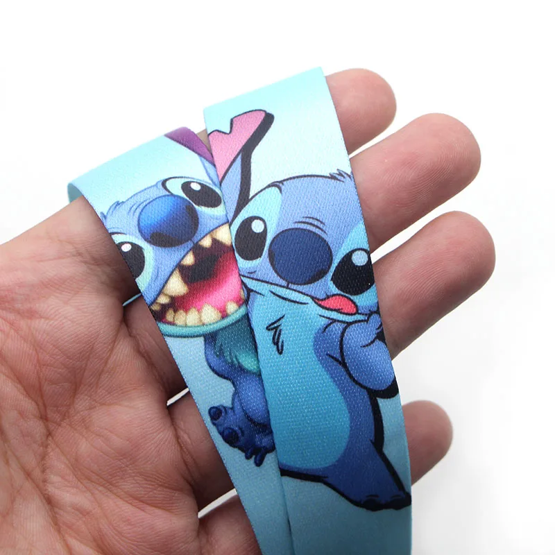 Stitch Lanyard Neck Strap Cartoon Keychain for Pendant Key ID Badge Holder Key Ring Cord Hang Rope Lariat Accessory