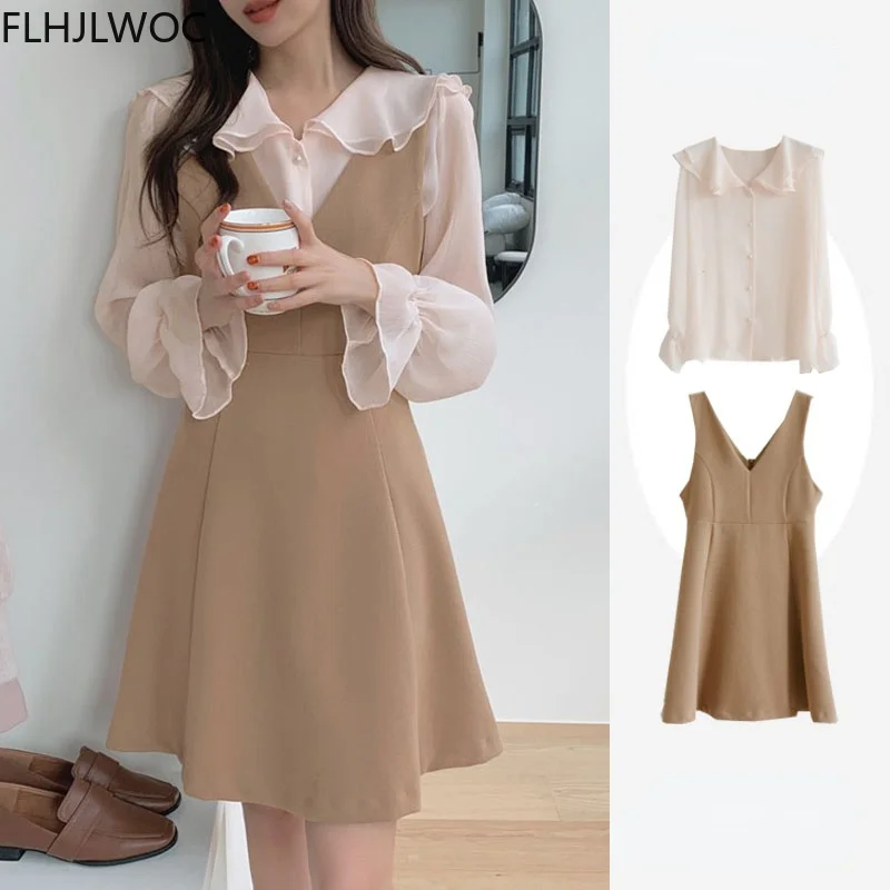 Hot Sales Cute Matching Outfits Look Womens Spring All-Match Sweet Girls Solid Color Casual Little Black Sleeveless Tank Dress