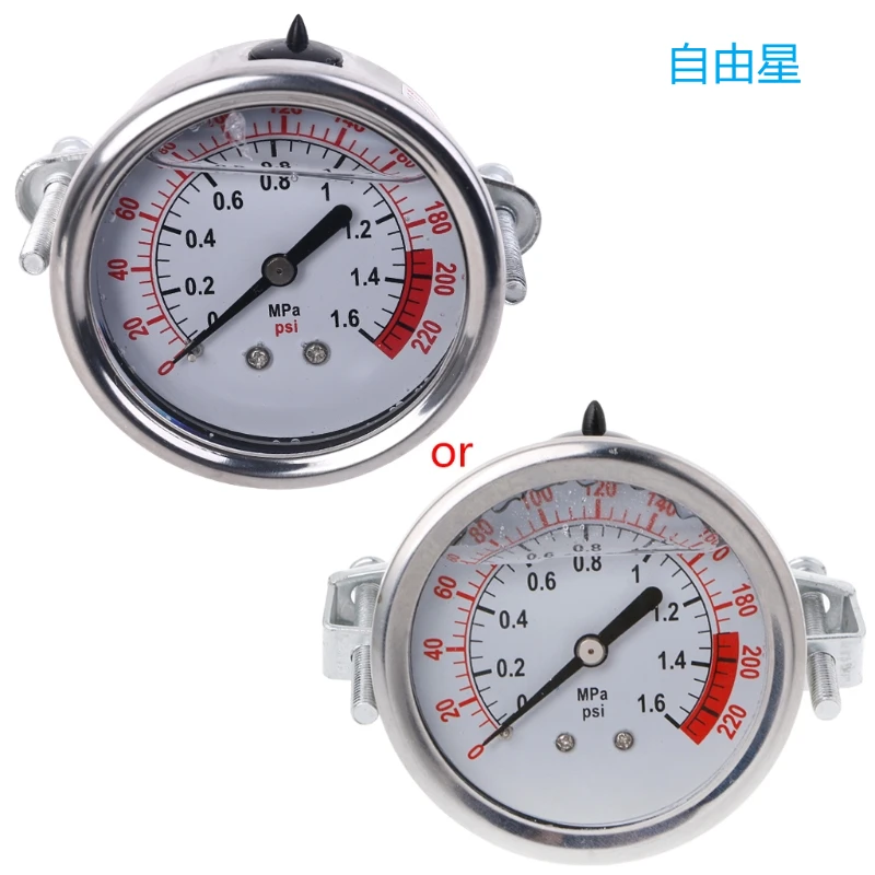 0-1.6MPa 0-220psi Water Liquid Pressure Gauge Meter 1/4