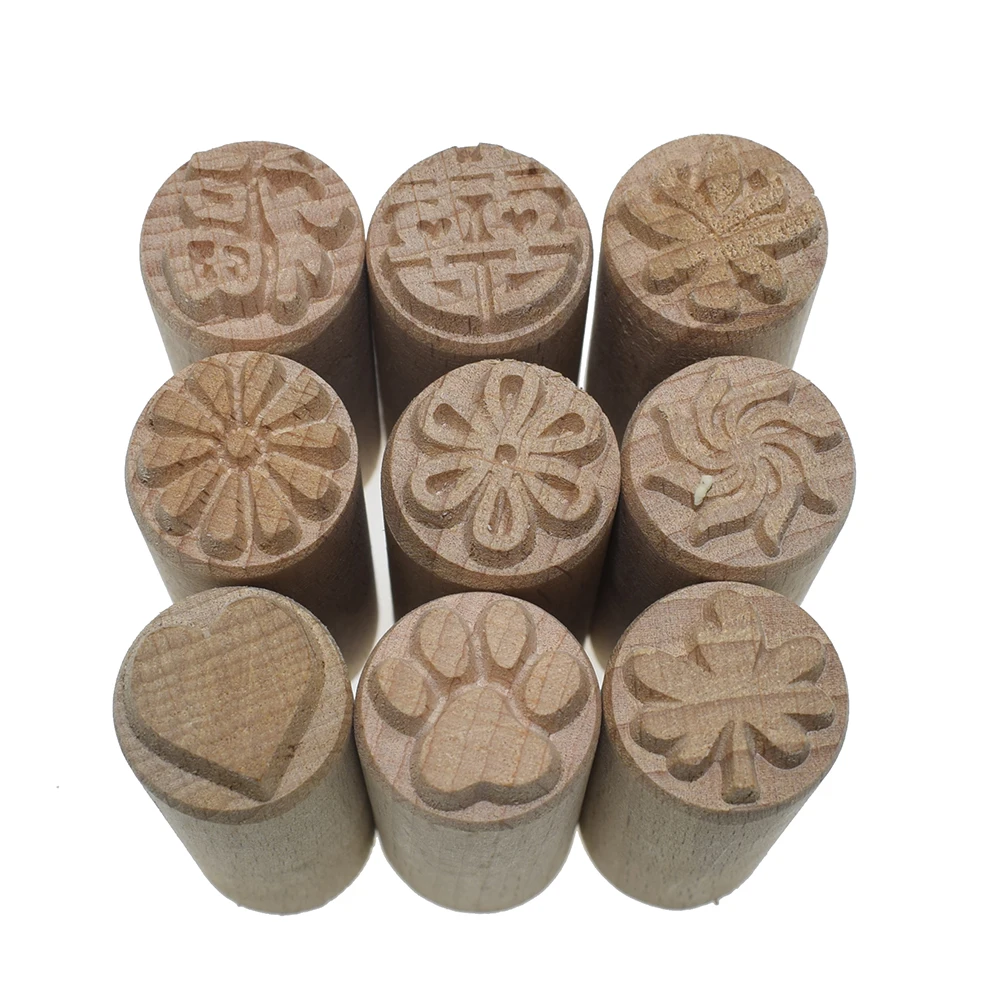 2cm Small Pottery Stamp Block Diy Emboss Texture Polymer Clay Model Sculpture Ceramic Craft Wooden Stamps Seal Art Hobby Tools