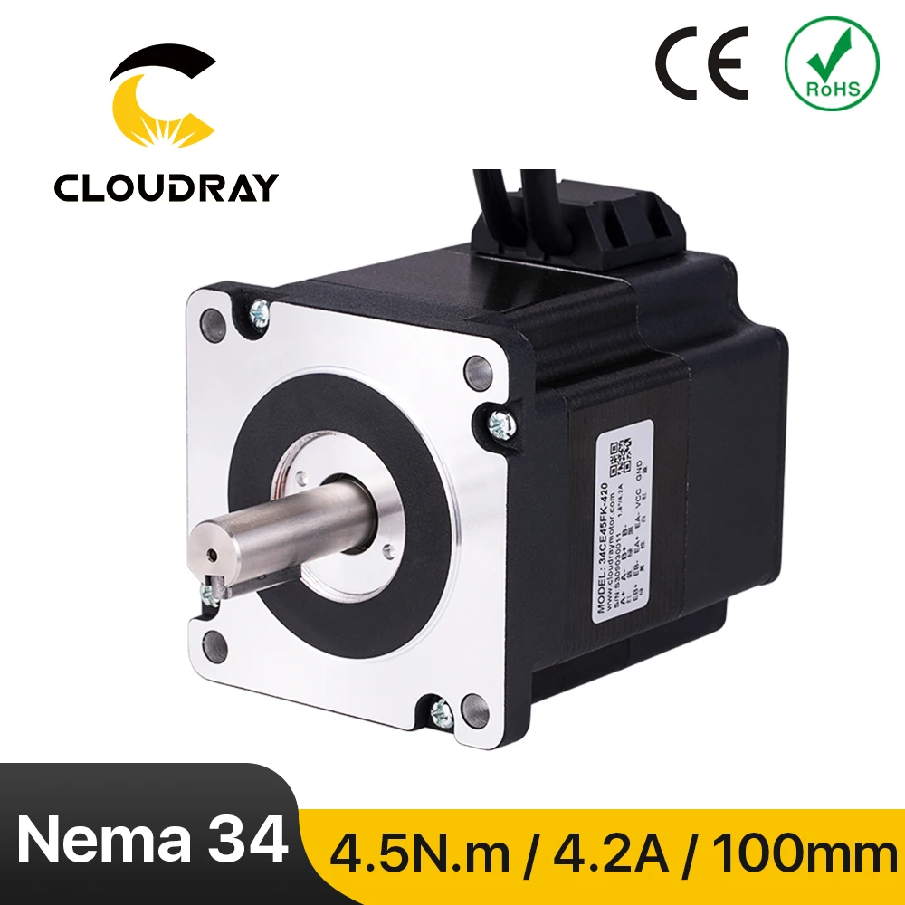 

Cloudray Nema 34 Stepper Motor 4.5N.m 4.2A Closed Loop Stepper Servo motor with Encoder for CNC Router Engraving milling machine