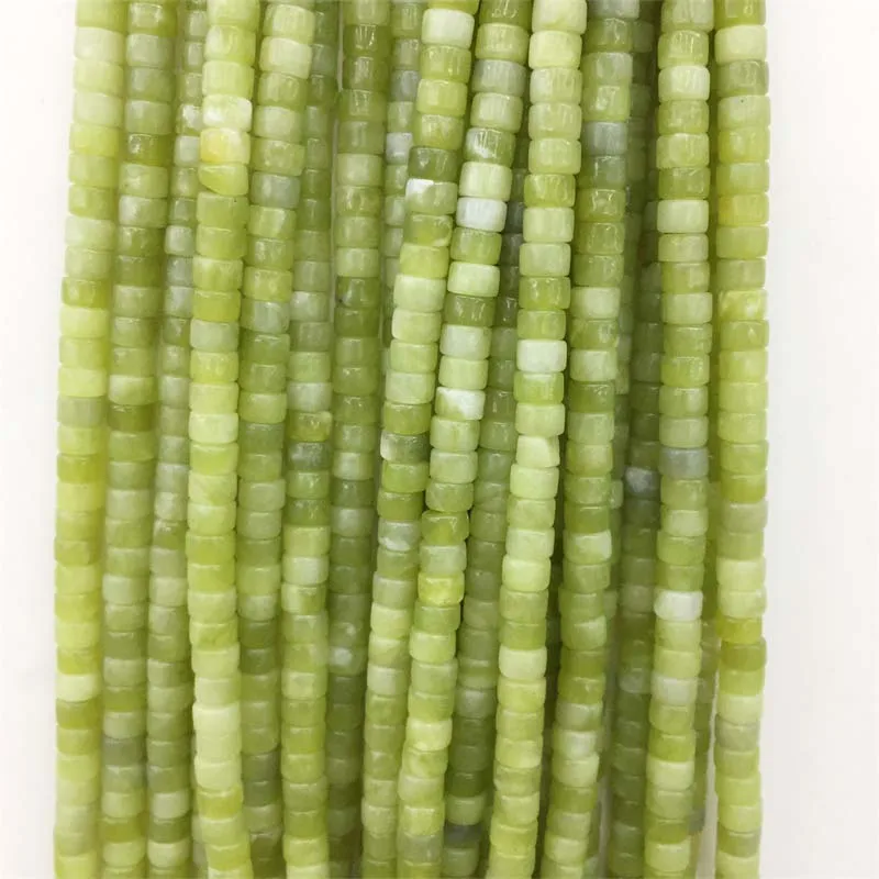 

2*4mm Heishi Green China Jade Flat Round Gemstone Small Natural Stone Rondelle Seed Spacer Disc Little Beads for Jewelry Diy