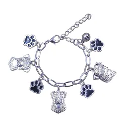 13 Styles Stainless Steel Charm Chain Bracelets  Dog Animal Men Women Poodle Bull Terrier  Rottweiler Doberman Drop Shipping