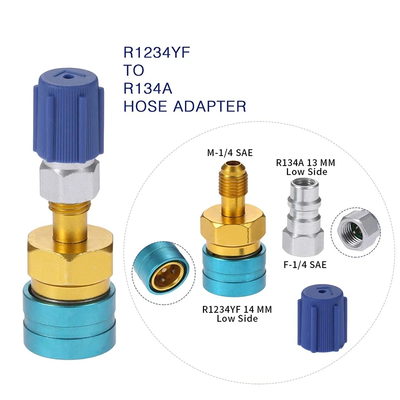 R1234Yf Zu R134A Niedrigen Side Quick Koppler, r12 Zu R134A Schlauch Adapter Fitting Anschluss Für Auto Klimaanlage Ac Lade