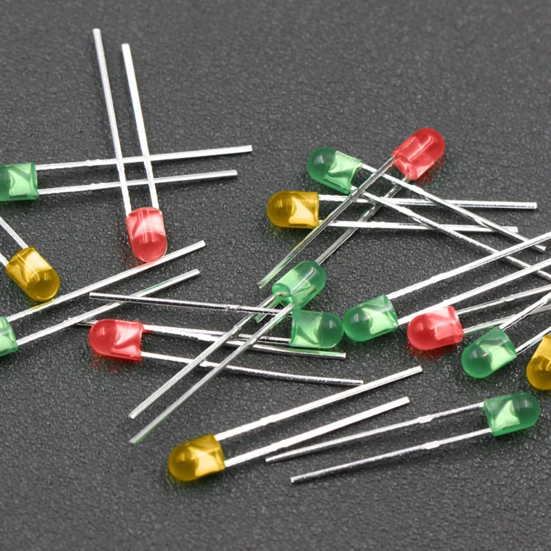 1000PCS 3x4.1mm Round Edge Short Leg DIP LED Color Highlight Red Blue Green And Yellow Light-Emitting Diode