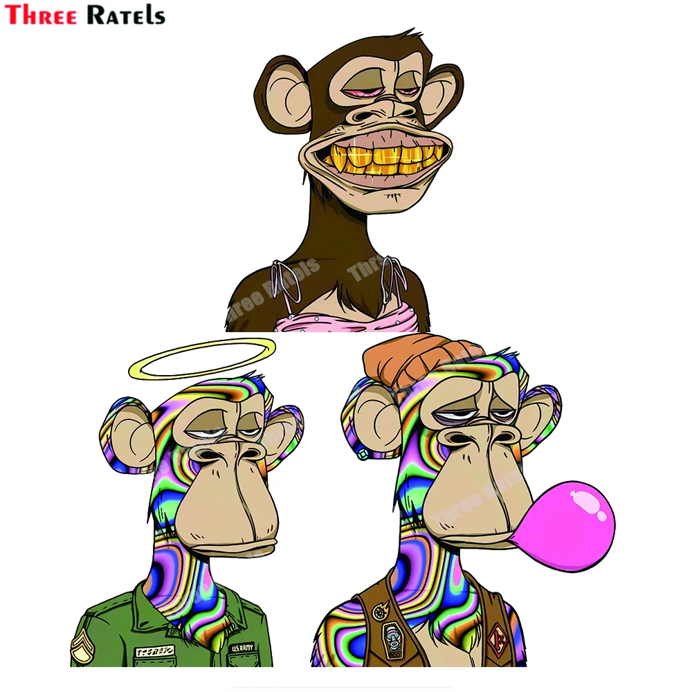 Three Ratels D156 Cute Monkey Sticker For Car Door Decoration Auto Accessories Vinyl Material Waterproof Decals