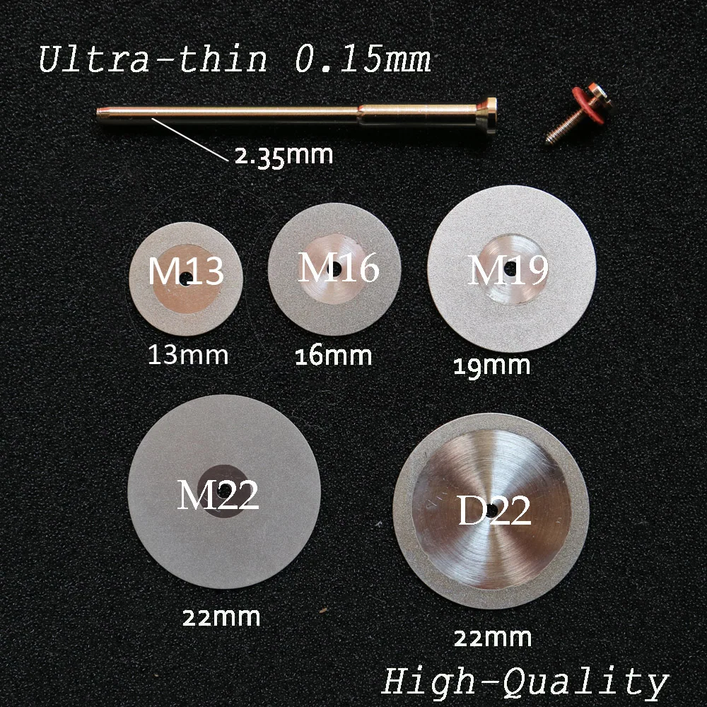 Ultra-thin 0.15mm Double Sided Diamond Cutting Disc for separating polishing  or jade with mandrels