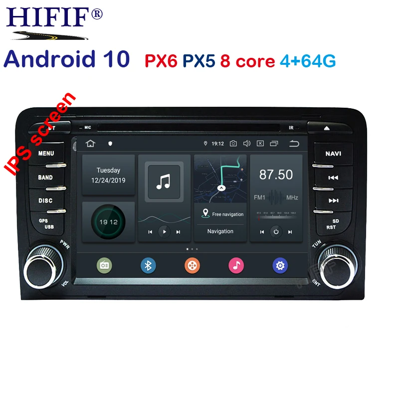 

Автомобильный мультимедийный плеер PX6 DSP IPS Android 9. 0 4G 64G 2 DIN DVD GPS для Audi A3 8P 10,0-2003 S3 2012-2006 RS3 Sportback 2012