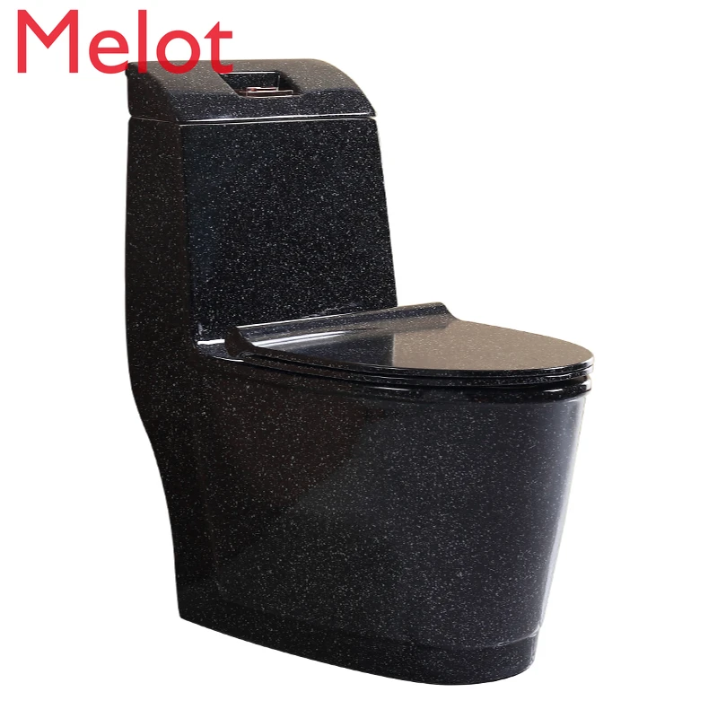 Creative Black Stone Pattern Toilet Super Large One-Piece Deodorant Toilet Ceramic Color Cool Toilet Water Saving