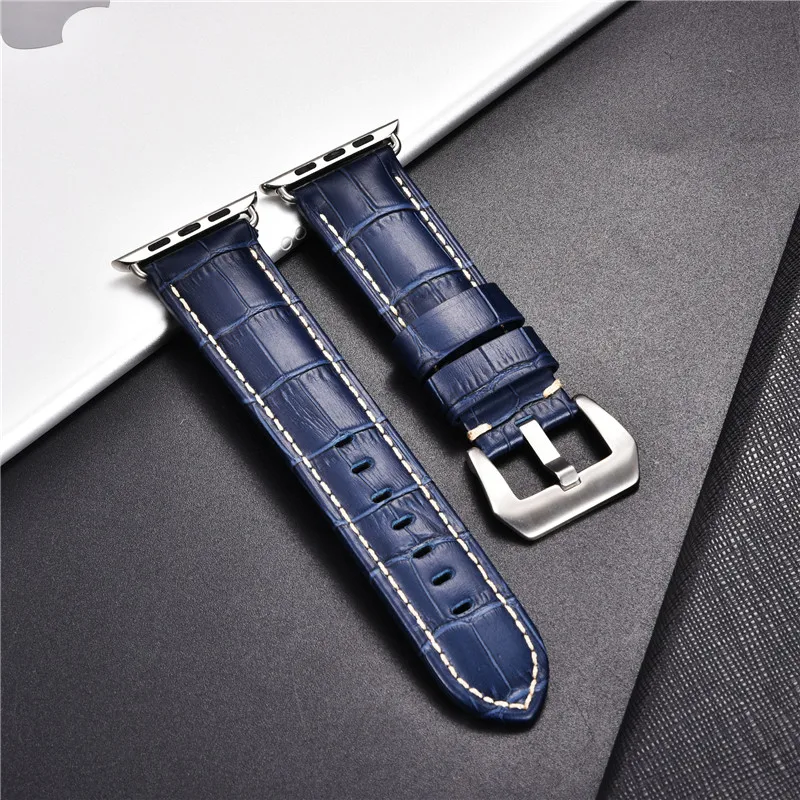 Casual Leather Watch Straps For Apple Watch Series 5/4/3/2/1 Handmade Replacement Strap 44mm 42mm 40mm 38mm Band For Iwatch