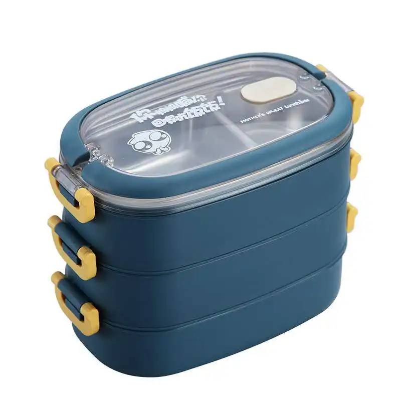 Multi-layer Bento Box Japanese Style Portable Outdoor 304 Stainless Steel Thermal Lunch Box For Kids With Compartment Food Boxs