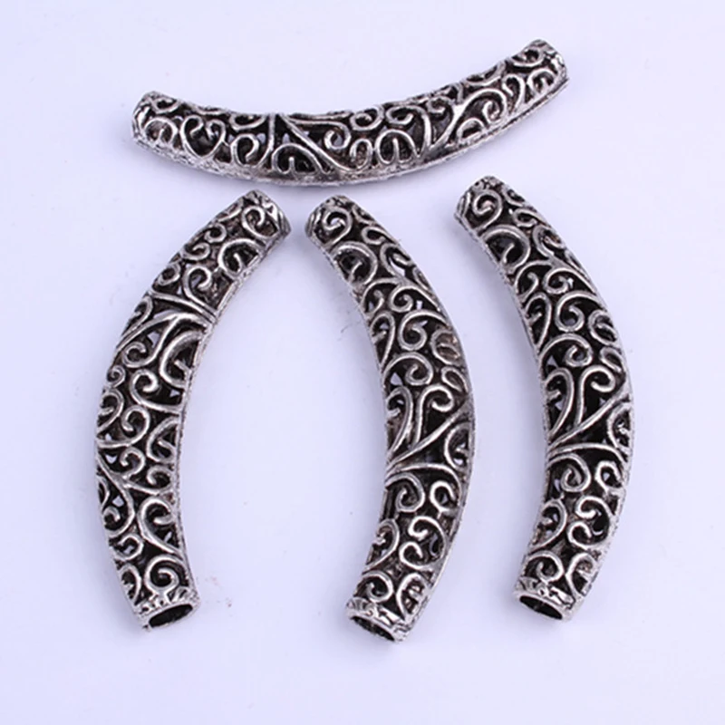 2PCS African Hair Braid Copper Tube Metal Hollow Hair Ring Dread Bead Dreadlock Cuffs Jewelry Decoration Accessories