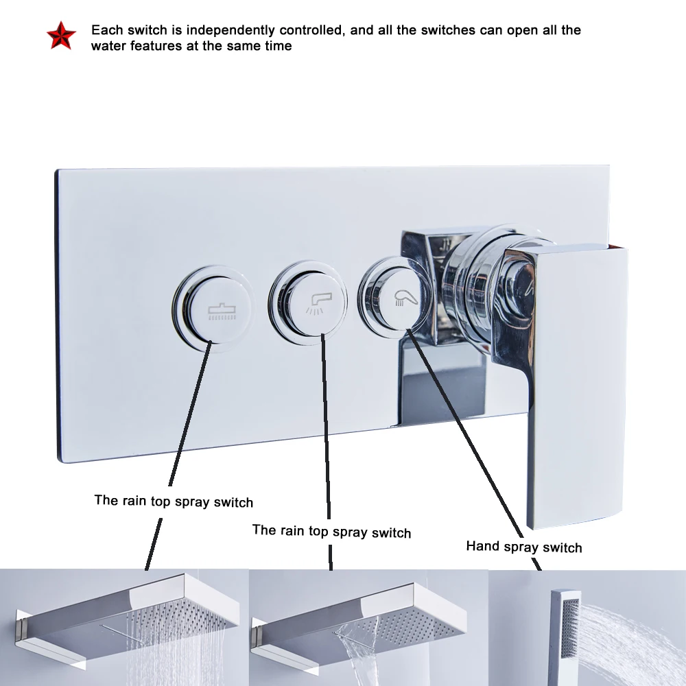 Imagem -02 - Becola-chuveiro Válvula Exposta Torneira do Banheiro ou Função Dispositivo Bath Mixer Br-9916