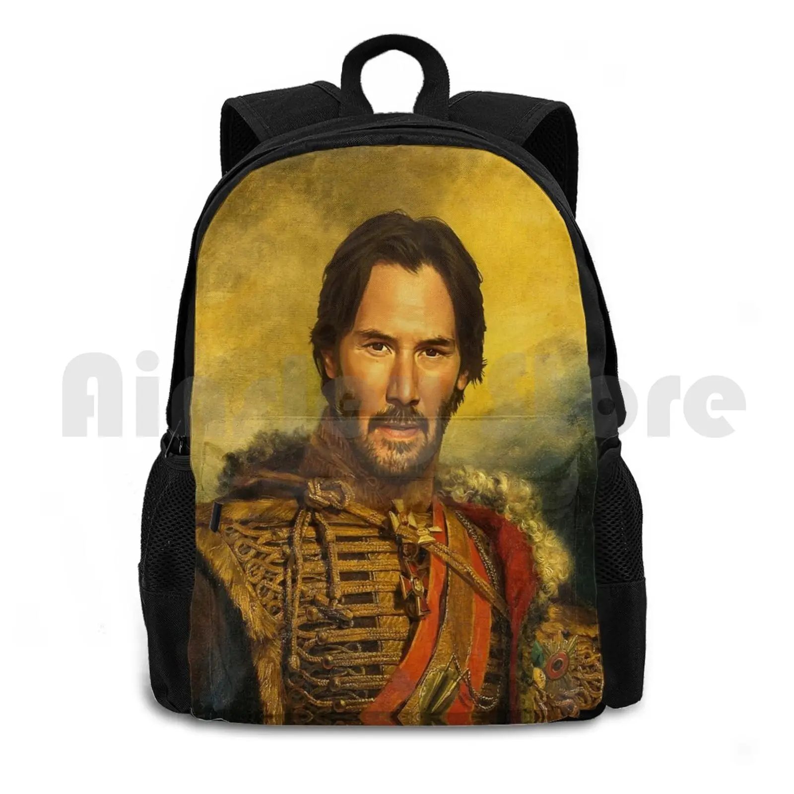 Keanu Reeves-Replaceface Outdoor Hiking Backpack Waterproof Camping Travel Keanu Reeves Portrait Photoshop George Dawe