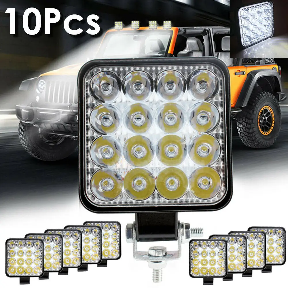 

10pcs 48w led work light car led bar lights offroad Fog fog lights 4x4 LED Tractor Headlight Spotlight for Truck ATV Pickup SUV