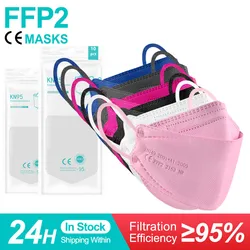 Mascarillas coreanas FFP2, tapabocas de 4 capas KN95, antiniebla, certificado CE