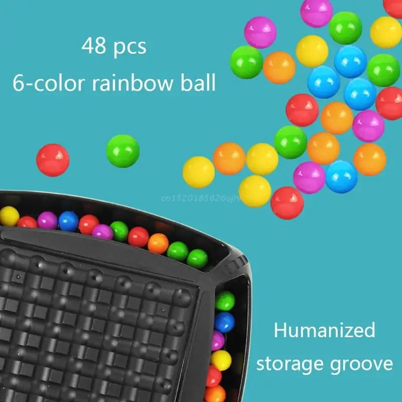 1set Rainbow Ball Elimination Board Games Montessori Busyboard Educational Antistress Magic Chess Interactive Toys For Kids