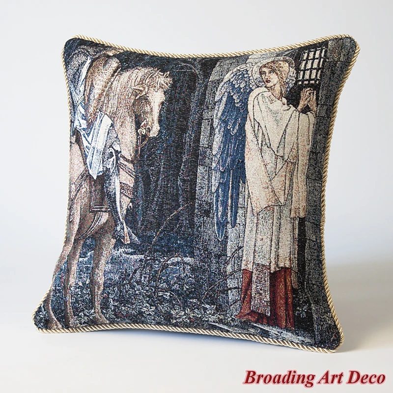 

William Morris Tapestry Pillow Cushion Cover - Holy Grail Failure, Jacquard Weave Home Decoration Cotton 100% Size 45x45cm