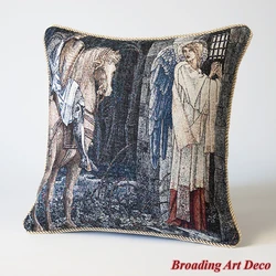 William Morris Tapestry Pillow Cushion Cover - Holy Grail Failure, Jacquard Weave Home Decoration Cotton 100% Size 45x45cm