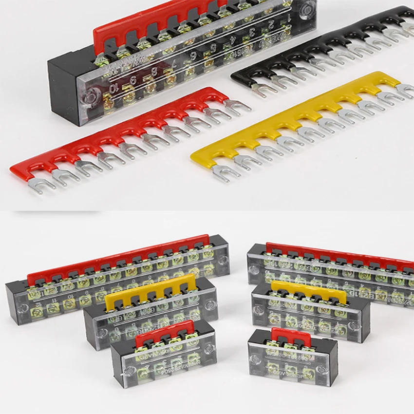10pcs/lot TB1502 1503 1504 1505 1506 1508 1510 1512 2 to 12 position Wiring Shorting Bar Connector Terminal Block Connector