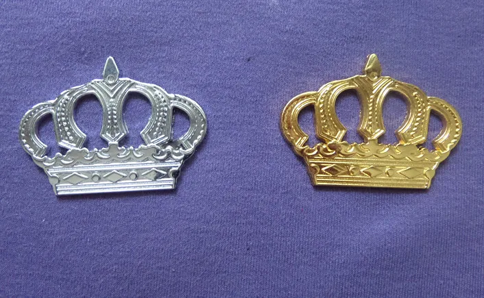 1pcs Metal quality Car crown pattern emblem badge silver/Gold sizes 5.5cm or 3.5cm for all car makers DIY decoration