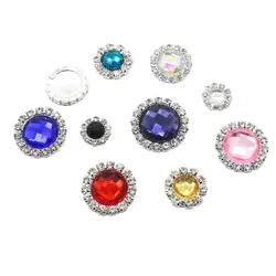 Boutique 10Pcs Multi-formato di Cristallo Tasto Del Rhinestone del Flatback Capelli Flowe Nastro Decorazione di Cerimonia Nuziale di pietra Operato di pietra dei monili accessorie