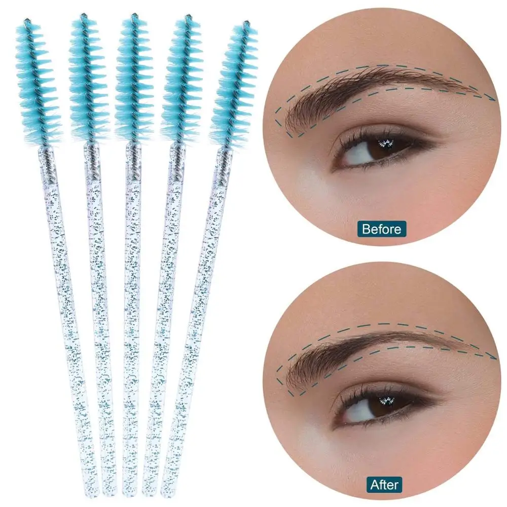 Brosse à cils en cristal jetable, 200 pièces, greffage, peigne à friser, baguettes de Mascara, pinceaux de maquillage de beauté bleus