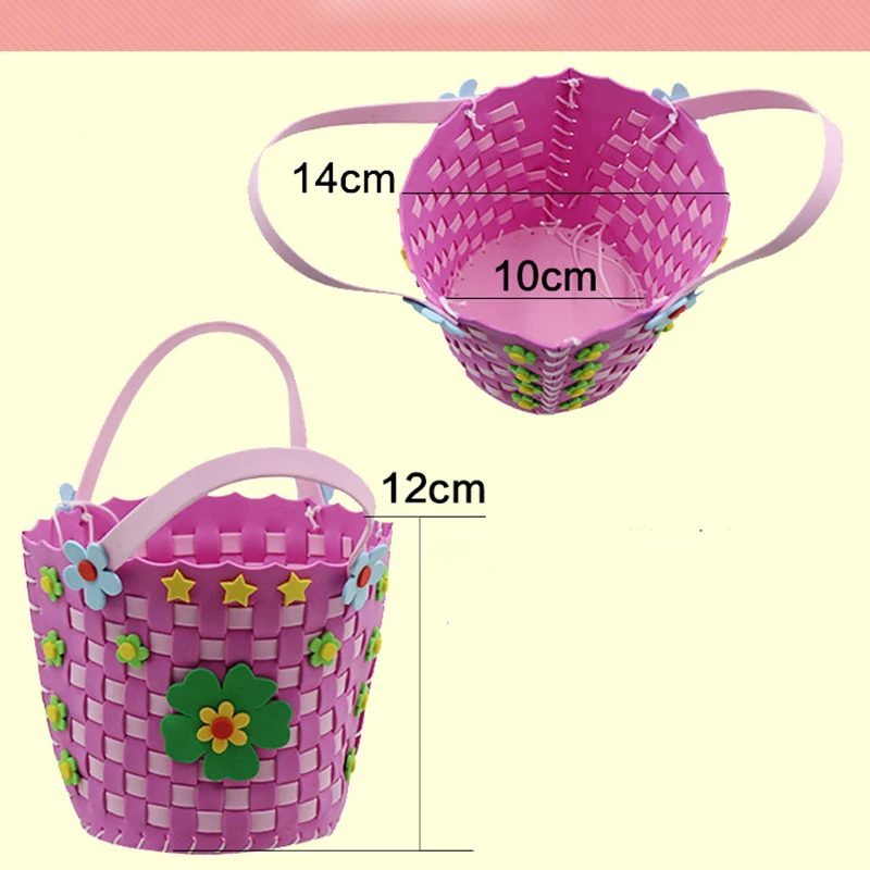 EVA Handmade Woven Paste Basket Childen Toy DIY Handicrafts Girl Gifts Sticky Kindergarten Material Kids Crafts Toys 2019 New